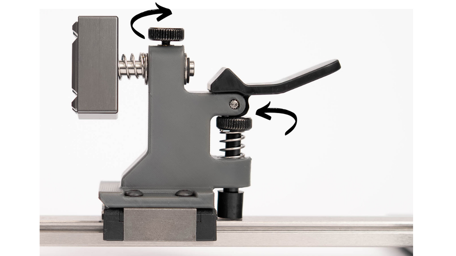 Close-up of Quick Lock Pro one-handed quick-lock lever mechanism side view